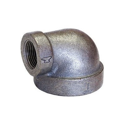 810007005 (Anvil) | GL E 3/8 X 1/4 | 3/8 x 1/4" Standard Malleable Iron 90° Reducing Elbow