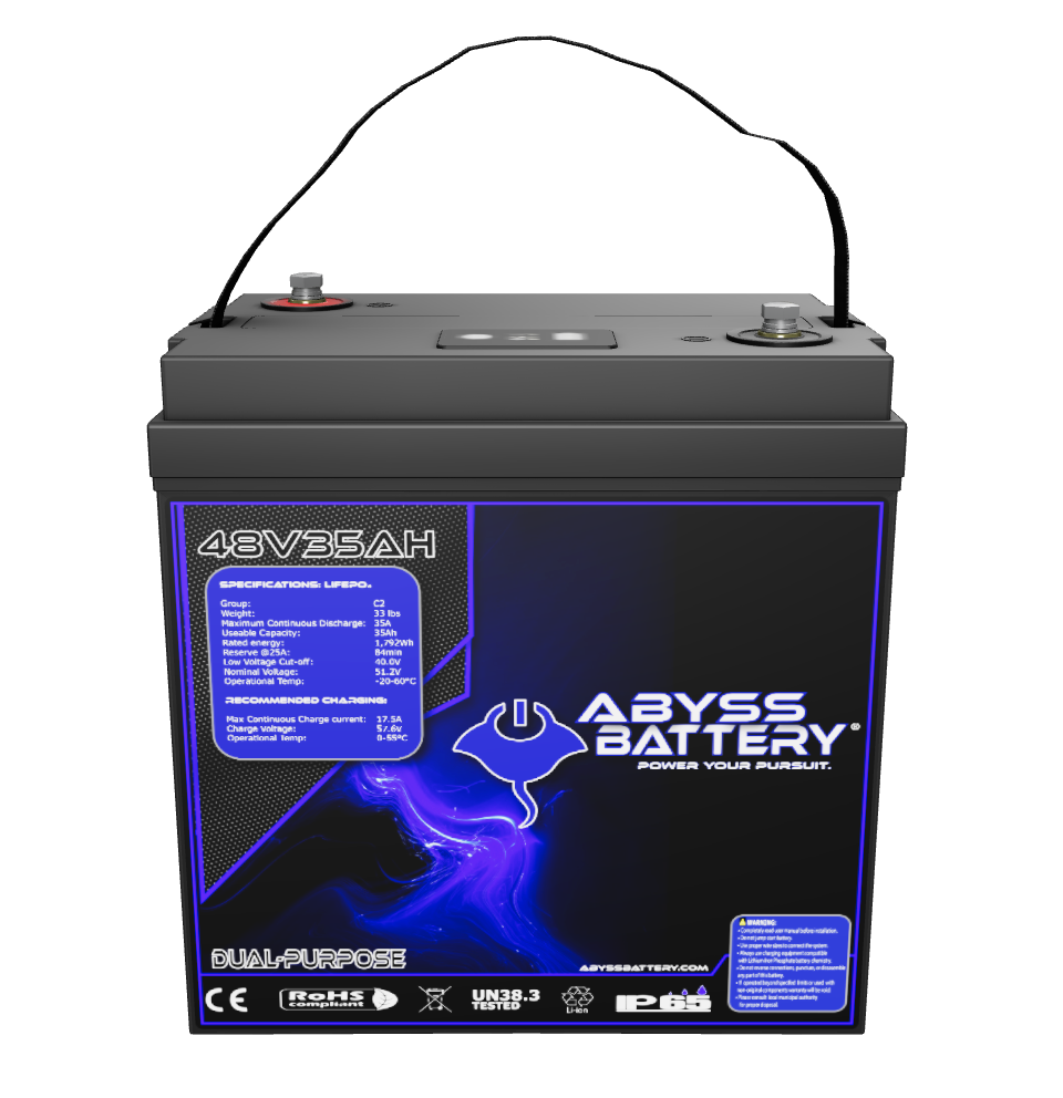 AB-48V35-BT - ABYSS® 48V 35Ah GC2 Lithium Golf Cart Battery