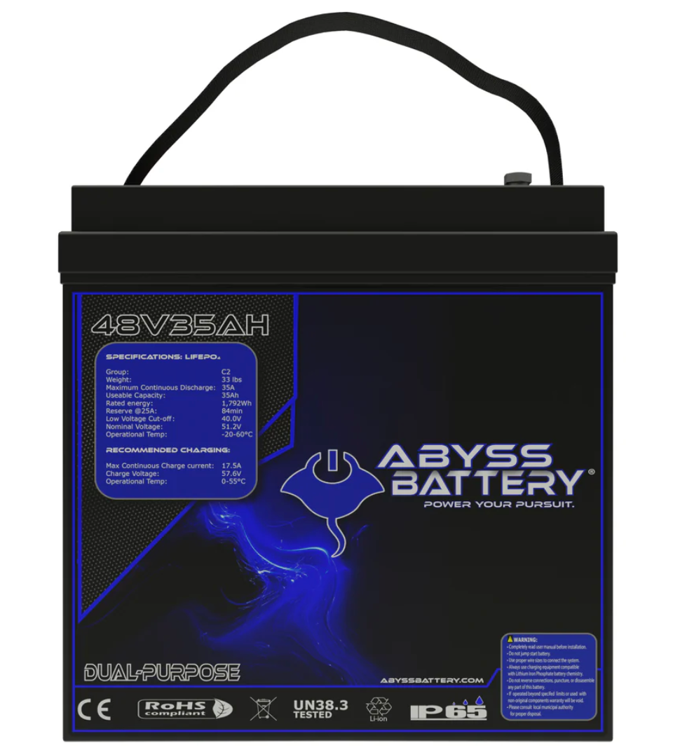 AB-48V35-BT - ABYSS® 48V 35Ah GC2 Lithium Golf Cart Battery