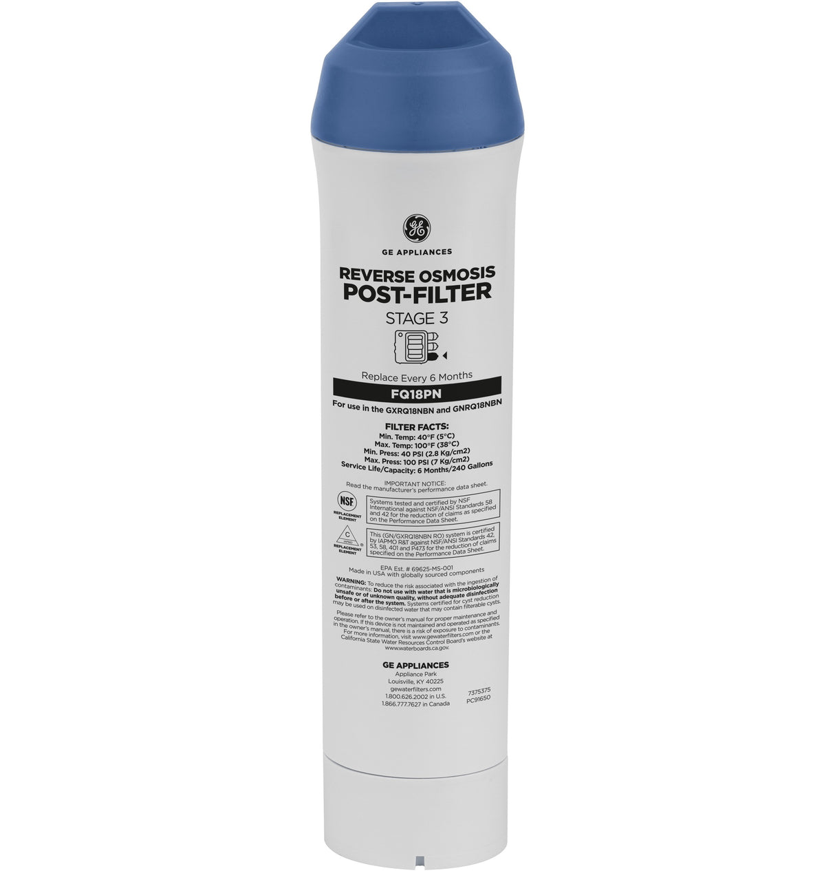 GE | (FQ18PN) Reverse Osmosis Replacement Pre & Post Filter Set