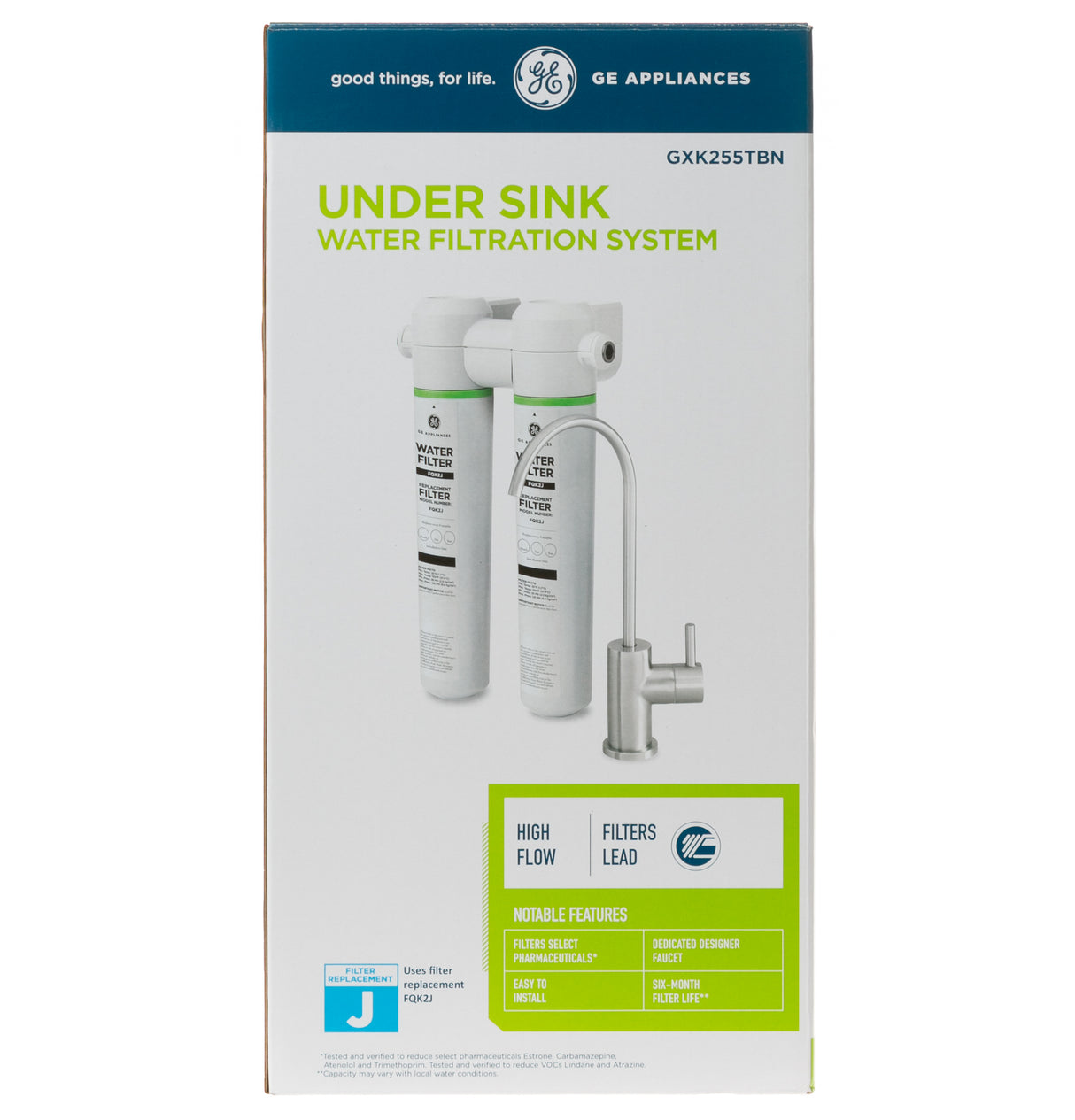 GE Under Sink (Dual Stage) Water Filtration System with Faucet - GXK255TBN