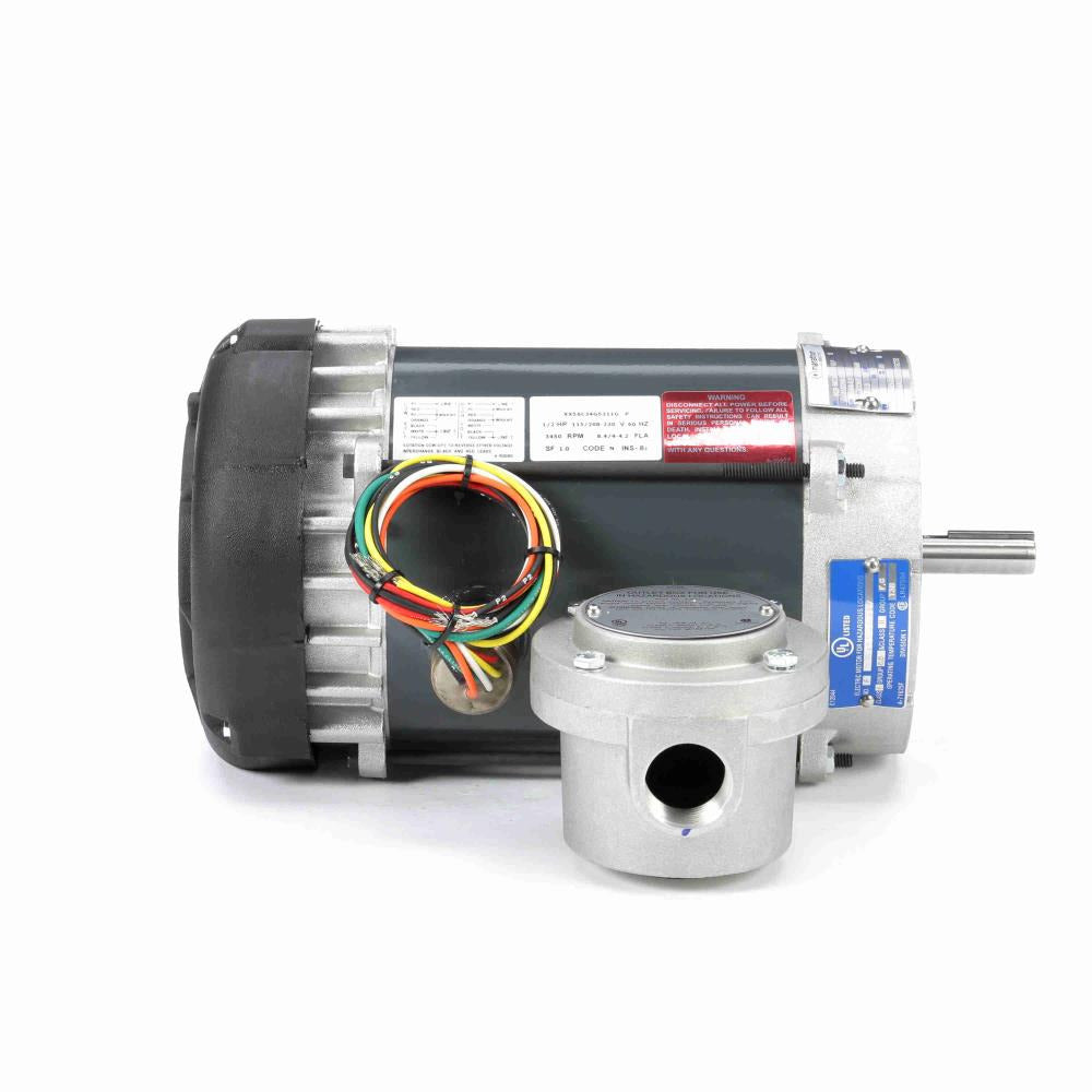 MG854 (Leeson) | Explosion Proof Motor | 0.5 HP | 1 Phase | EPFC | 3450 RPM | 115/208-230 Volts