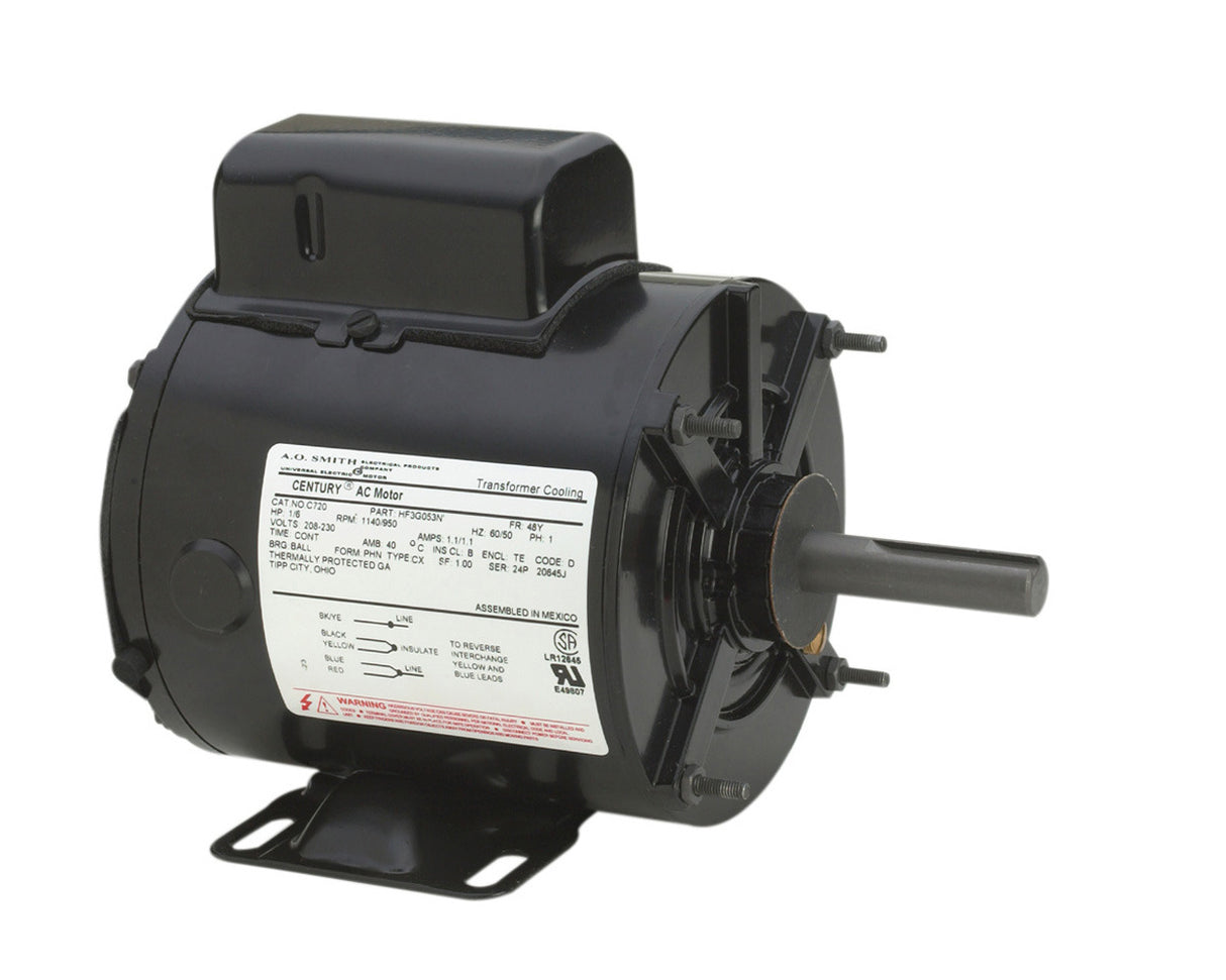 UC721A (Century) | Transformer Cooling Motor | 0.25 HP | 1 Phase | TEAO | 1725 RPM | 208-230 Volts