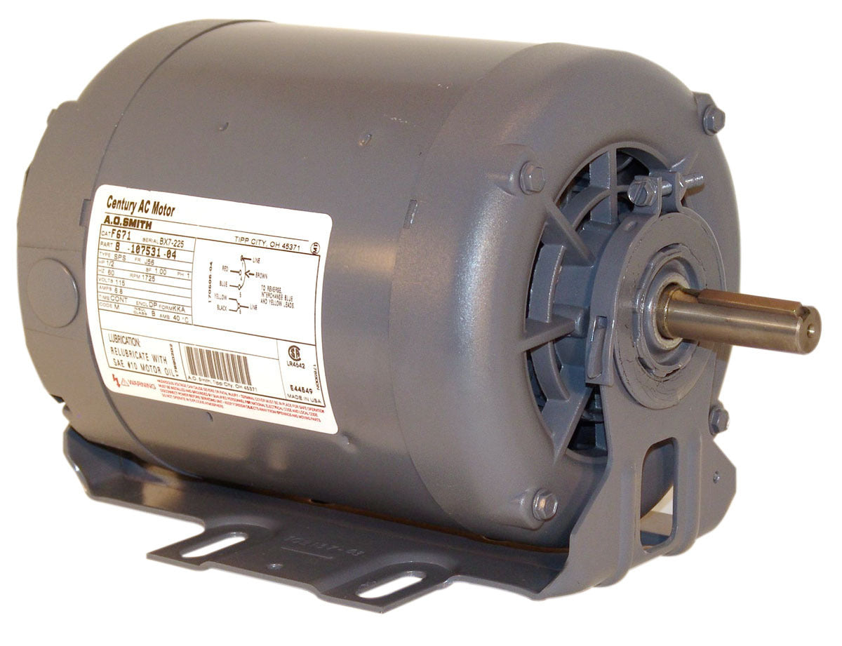 UF681 (Century) | Belt Drive Blower Motor | 0.75 HP | 1 Phase | ODP | 1725 RPM | 115/230 Volts