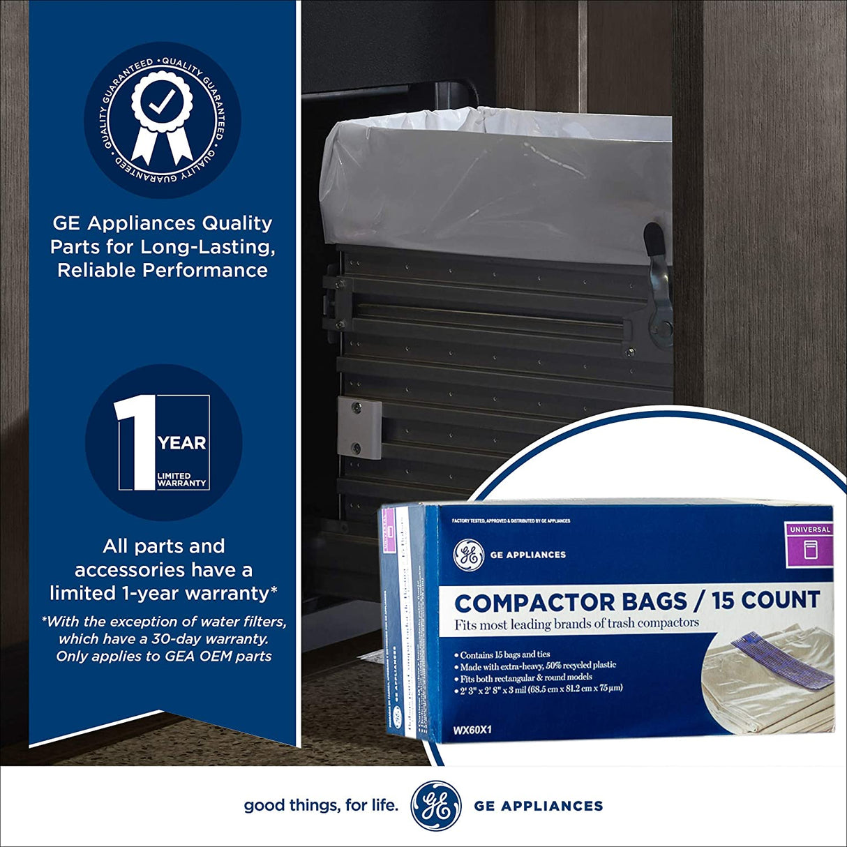 GE | (WX60X1-2PK) 15" Universal Compactor Bags (30 qty)