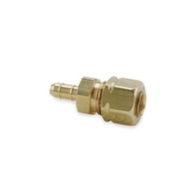 DYNBA-44 (Dynacon) | Compression Adptr 1/4 Barb X 1/4 Comp | Tubing Fittings - Pneumatic | Adapter | 1/4 Barb X 1/4 Comp | Brass