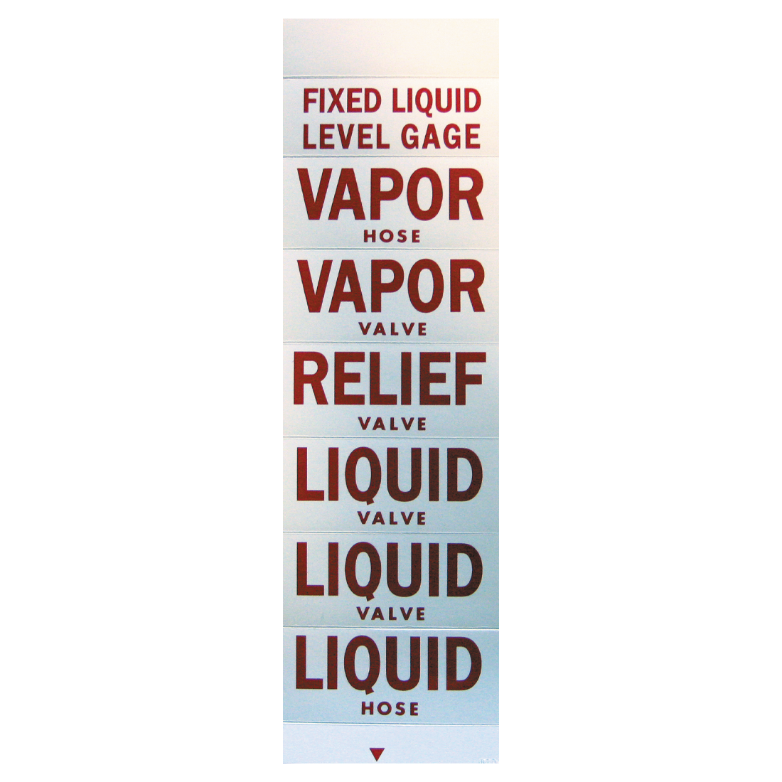 48045 (Mid America Graphics) Decal-Valve Id 1 X 3 Red On White