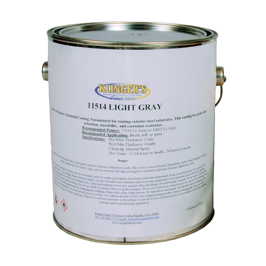 11514 (Klinger Paint) Paint-Klinger Light Gray Tank Enamel Gal