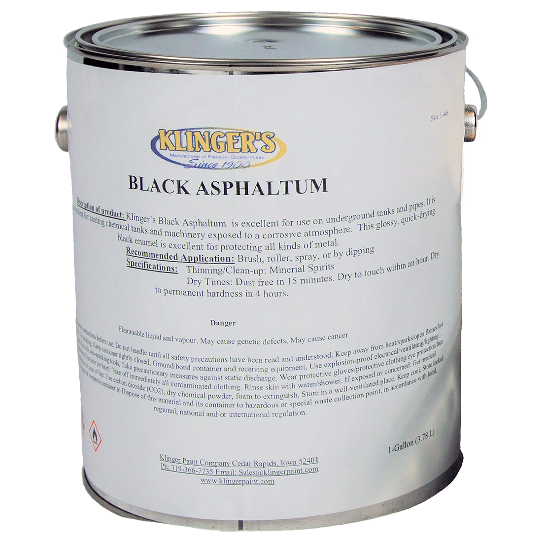 K1888 (Klinger Paint) Asphaltum-Black Econy Undrgnd Coating
