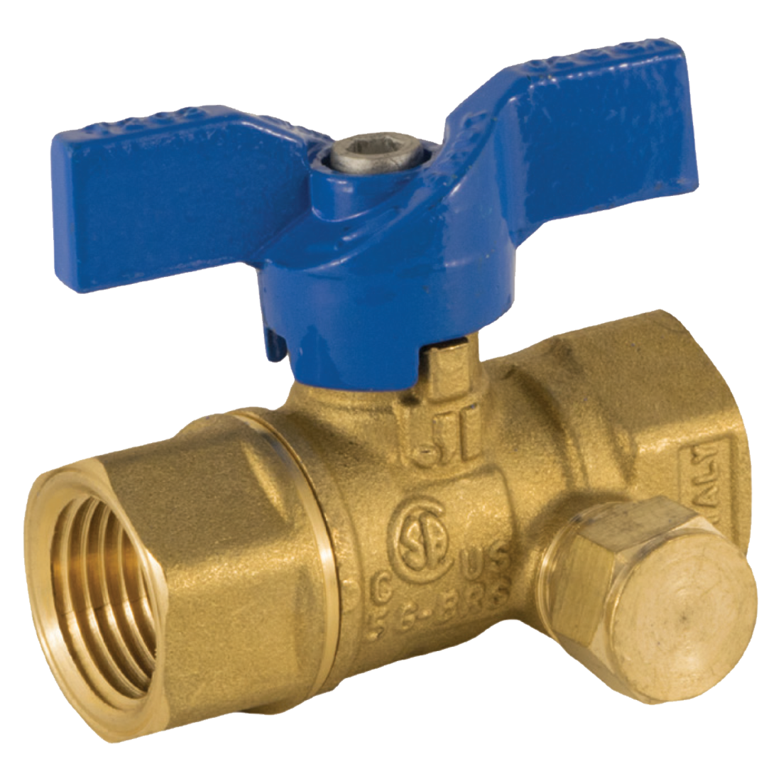 102-302 (Jomar Valve) Valve-Ball 3/8 Fip 2 Pc 600 Wog Side Tap