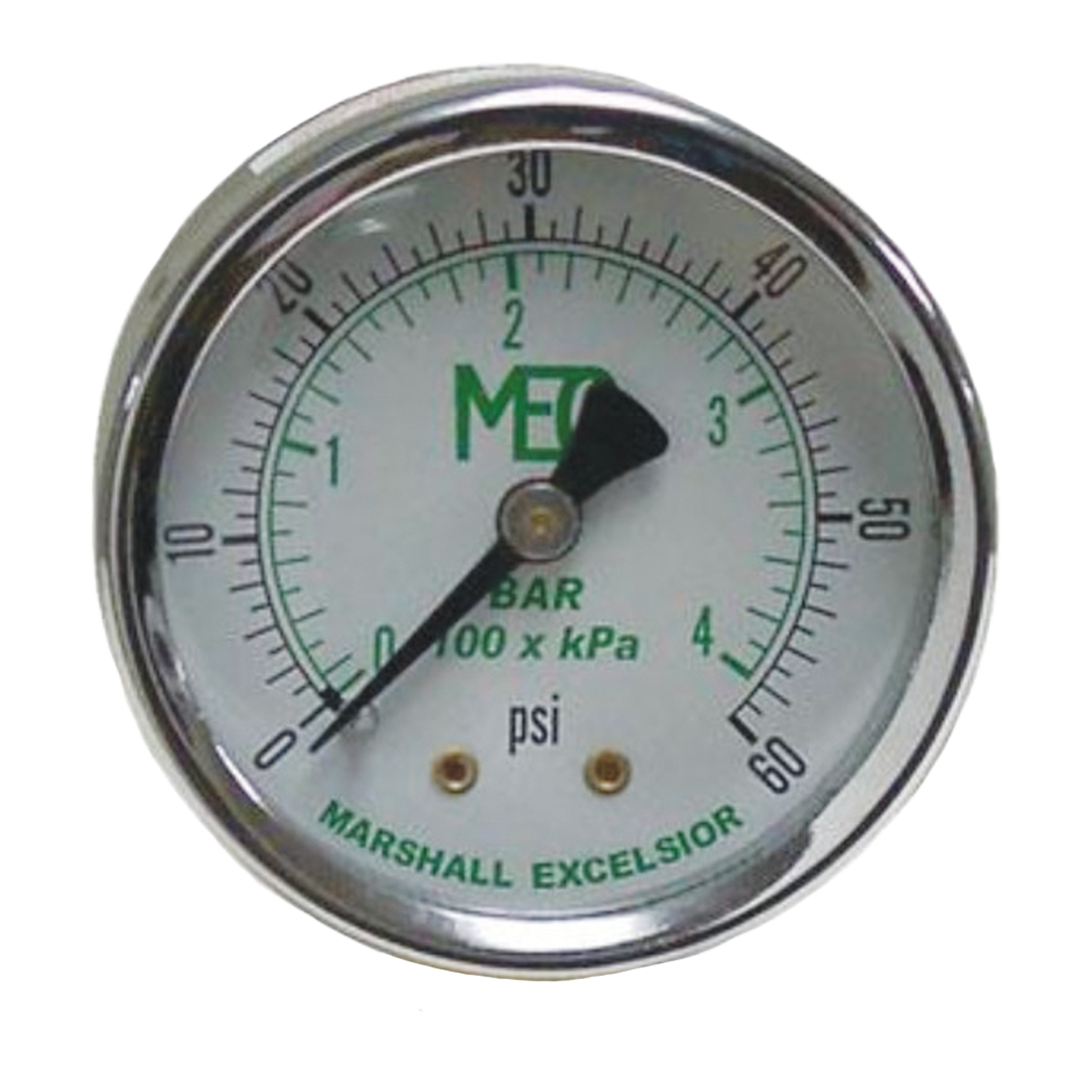 MEJ512 (Marshall Excelsior) Gauge-1/4 Mpt Br Bck Mt 2 Stl Dr 0-60Psi