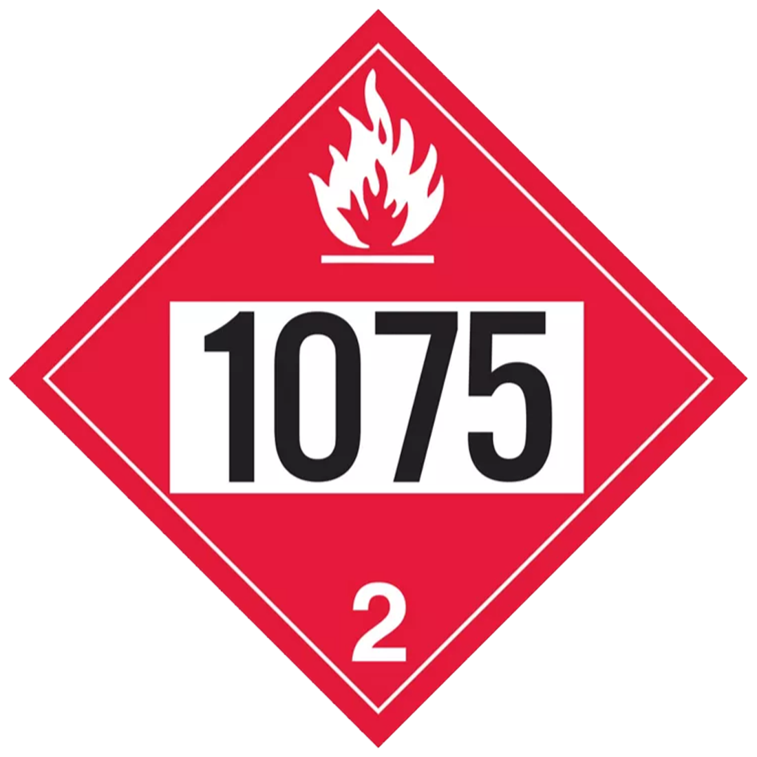 P1075 (Douglass) Placard-Poly Dot Diamond 1075 Lp Gas