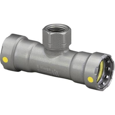 46652 (Megapress Fittings) | Tee 1-1/4 X 1/2 PRS X PRS X FPT (1) | Megapress Gas Fittings | Tee | PRS X PRS X FPT | 1-1/4 X 1/2 | Carbon