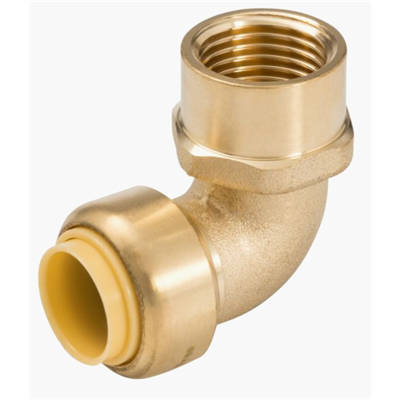 38386 (Zoomlockpush) | 1 Push Fitxf 90 Elbow L.F. | Push Water Fittings | Elbow - 90 | Push x FPT | 1