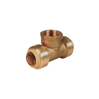 38591 (Zoomlockpush) | 1/2 Push X Push X FPT Tee LF | Push Water Fittings | Tee | Push x Push x FPT | 1/2