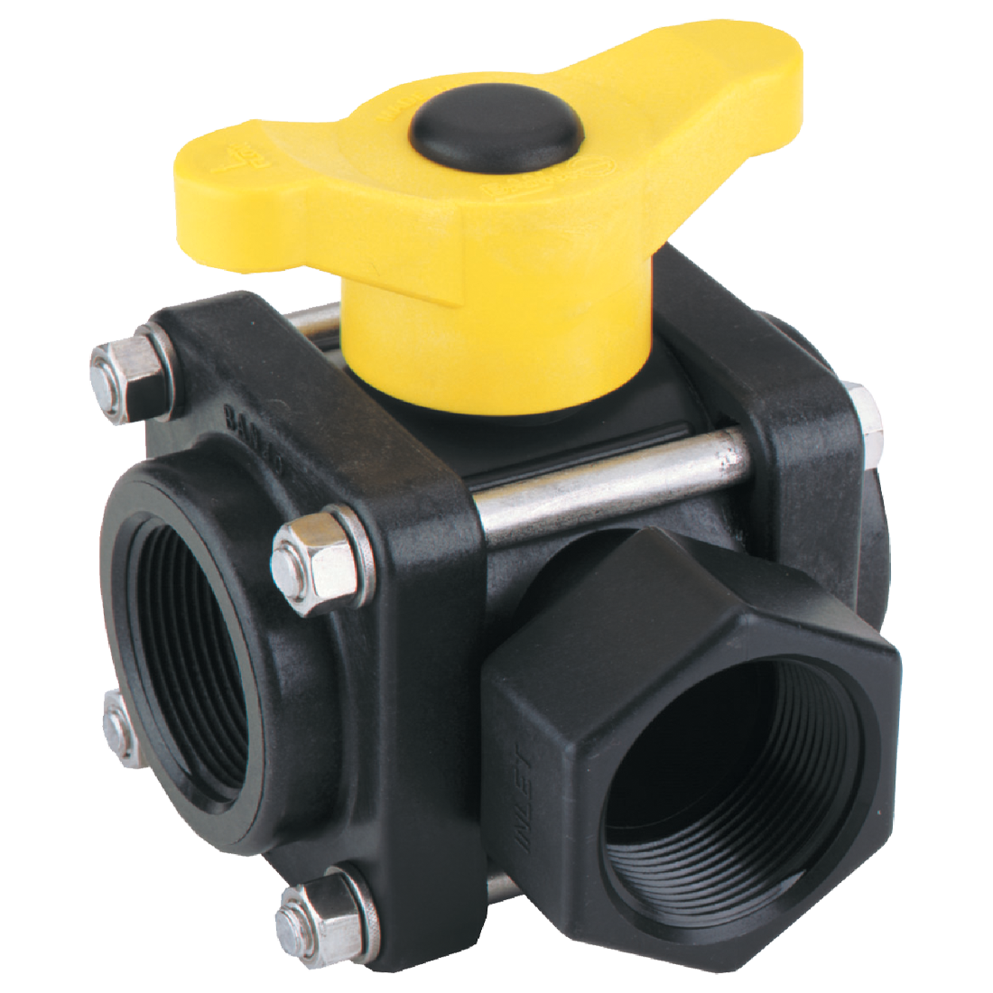 V100SL (Banjo) Valve-Ball 1 3-Way Side Load Poly