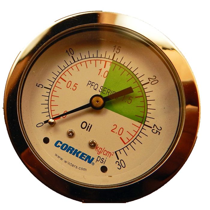 1302 (Corken) Oil Pressure Gage, 0-30,2 In. , Dua