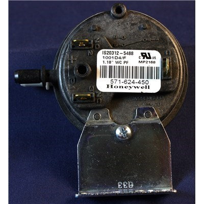 511624450 (Weil-Mclain) | Pressure Switch Set AT 1.18 WC | Pressure Switch