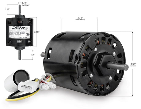 58840A (PEMS) | OEM Replacement Motor | 0.05 HP | 1 Phase | OAO | 1600 RPM | 120 Volts
