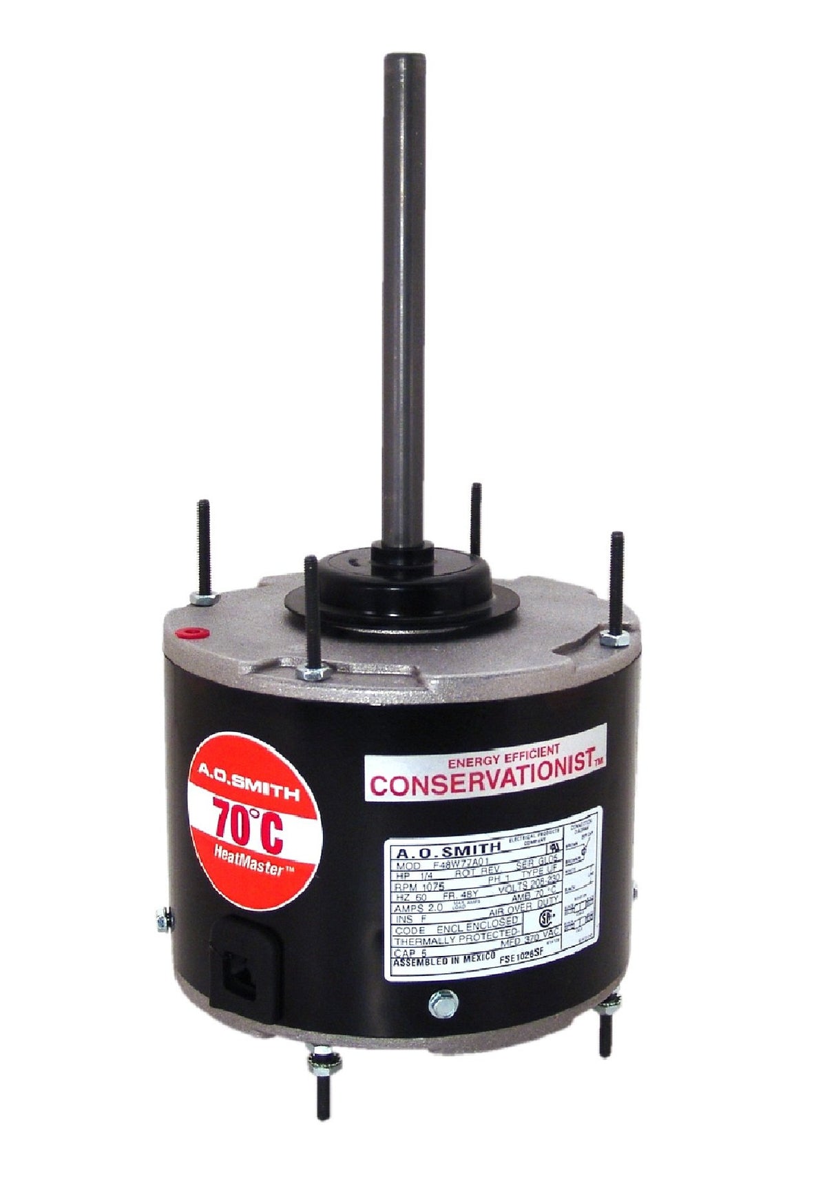 FE1026SF (Century) | Condenser Fan Motor | 0.25 HP | 1 Phase | TEAO | 1075 RPM | 208-230 Volts