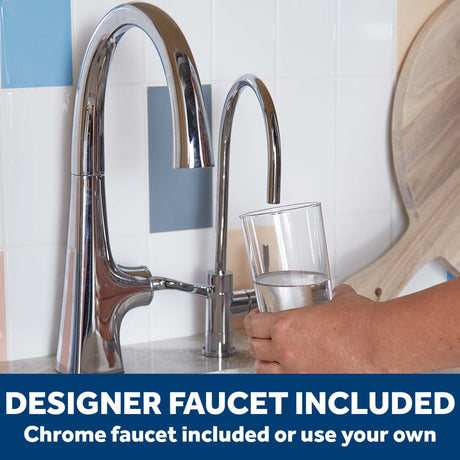 GE Under Sink (Dual Stage) Water Filtration System with Faucet - GXK255TBN