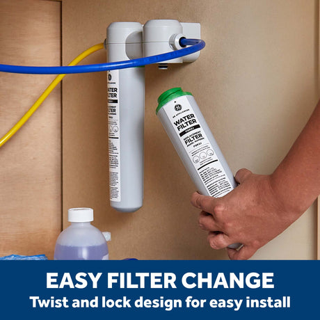 GE Under Sink (Dual Stage) Water Filtration System with Faucet - GXK255TBN