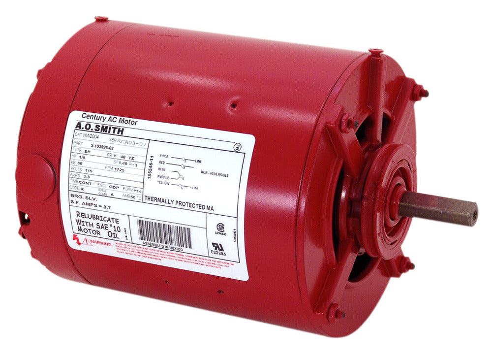 HW2004L (Century) | Pump Motor | 0.13 HP | 1 Phase | ODP | 1725 RPM | 115 Volts