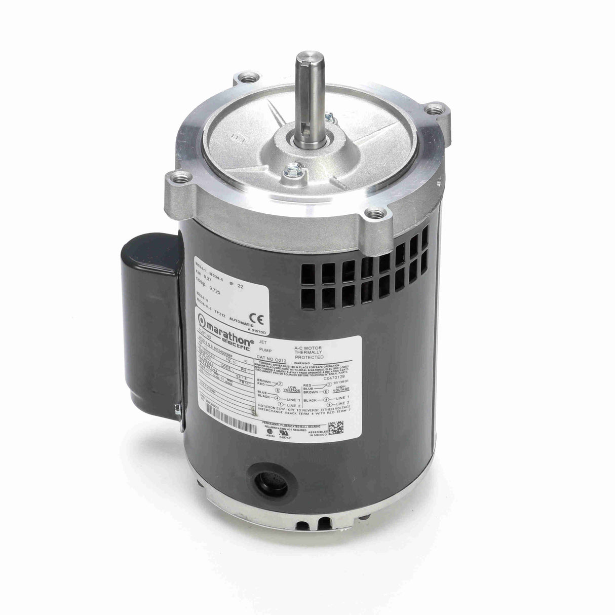 MO212 (Leeson) | Oil Burner Motor | 0.5 HP | 1 Phase | ODP | 3450 RPM | 115/208-230 Volts