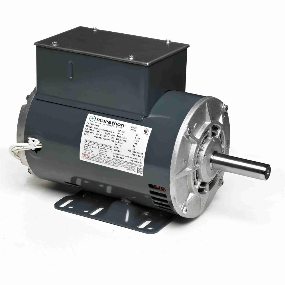 MZ319 (Marathon) | Crop Dryer Motor | 15 HP | 1 Phase | ODP | 1760 RPM | 230 Volts