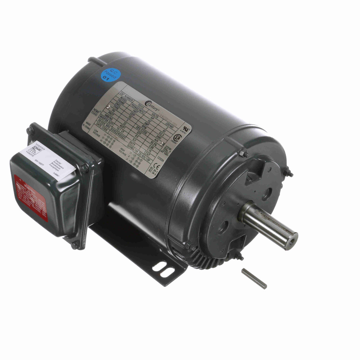 TO113 (Century) | General Purpose Motor | 2 HP | 3 Phase | ODP | 3480 RPM | 208-230/460 Volts