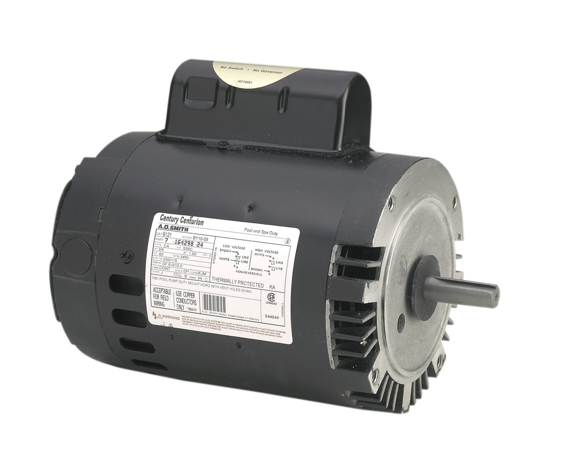 UB972 (Century) | Pool and Spa Pump Motor | 0.75 HP | 1 Phase | ODP | 3450/1725 RPM | 115 Volts
