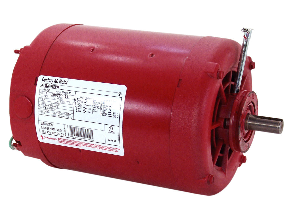 UH946 (Century) | Pump Motor | 1 HP | 3 Phase | ODP | 1725/1425 RPM | 208-230/460 Volts