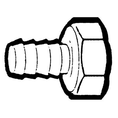 Brs 1055B-8HBFH (Holyoke) | 1/2 HB X FH Brass | Female Garden Hose to Hose Barb MP Run Adapter | 1/2HB X F Hose