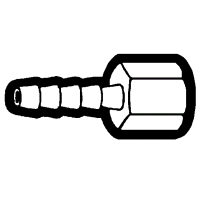 Brs 144-22 (Holyoke) | 1/8X1/8 Solid Fem Barb | Air Line Barb to Female Pipe | 1/8 X 1/8