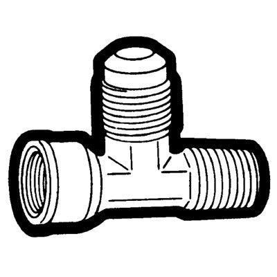 Brs 53-32 (Holyoke) | 3/16X1/8 Flare Service T | Tube to Female X Male Pipe Run Service Tee Adapter | 3/16 X 1/8