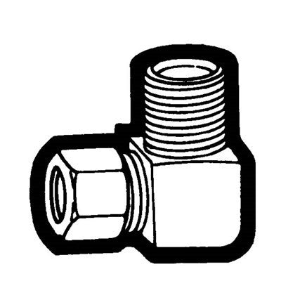 Brs 69-86 (Holyoke) | 1/2X3/8 Compression Male Elbow | Tube to Male Pipe Elbow Adapter | 1/2 X 3/8