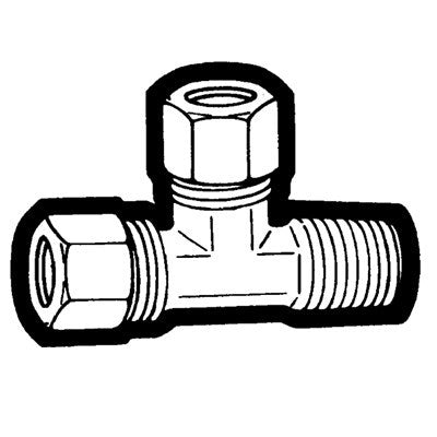 Brs 71-1212 (Holyoke) | 3/4X3/4MP Run Comp Tee | Tube to Male Pipe Run Tee Adapter | 3/4 X 3/4MP