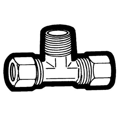 Brs 72-22 (Holyoke) | 1/8X1/8MP Drp Comp Tee | Tube to Male Pipe Drop Tee Adapter | 1/8 X 1/8MP