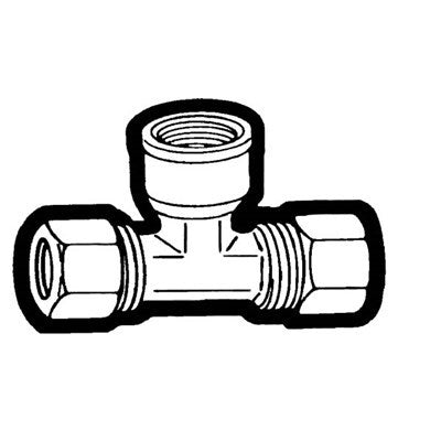 Brs 72FEM-82 (Holyoke) | 1/2X1/8FP Drp Comp Tee | Tube to Female Pipe Drop Tee Adapter | 1/2 X 1/8FP