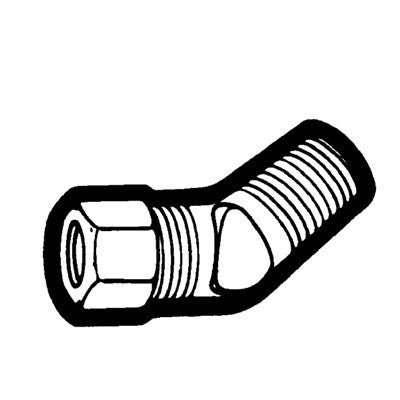 Brs 77-42 (Holyoke) | 1/4X1/8 45DEG Compression ML EL | Tube to Male Pipe 45º Elbow Adapter | 1/4 X 1/8