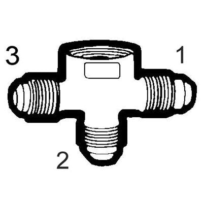 Brs FEM455-88 (Holyoke) | 1/2X1/2FPT Flare Cross | Tube to Female Pipe Cross Adapter | 1/2 X 1/2FPT
