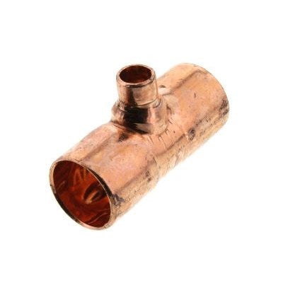CU 611R 1-1/4 X 1-1/4 X 3/4 (Mueller) | Tee C X C X C ID (111R-QQK) | Copper Fittings | Reducing Tee | 1-1/4 X 1-1/4 X 3/4