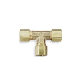DYNCT-444 (Dynacon) | Compression Tee 1/4 X 1/4 X 1/4 Comp | Tubing Fittings - Pneumatic | Tee | 1/4 X 1/4 X 1/4 Comp | Brass