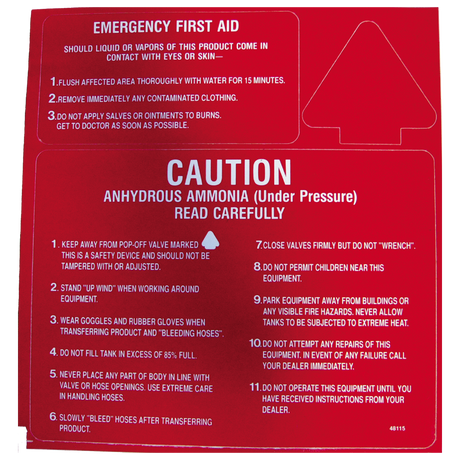 48115 (Mid America Graphics) Decal-3-Part Caution Red-White Letters