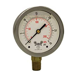 Engineered Specialty Products Part (201L-254C) 0-30 Psi Liquid Filled Gauge 2 In. 