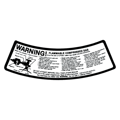 A53 (Douglass) Decal-Vinyl Lp Cyl Warning Blk On Wht