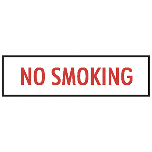 M23-BB (Douglass) Sign-Metal No Smoking 3 Ltrs Red On Wht