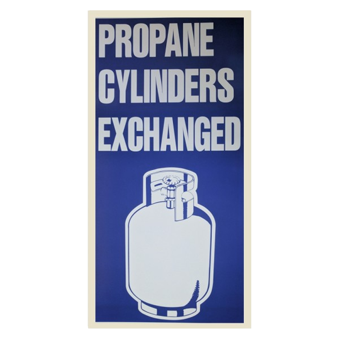 M97-AXD (Douglass) Sign-Metal Propane Exchange Wht/Blu