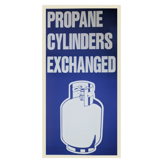 M97-AXD (Douglass) Sign-Metal Propane Exchange Wht/Blu