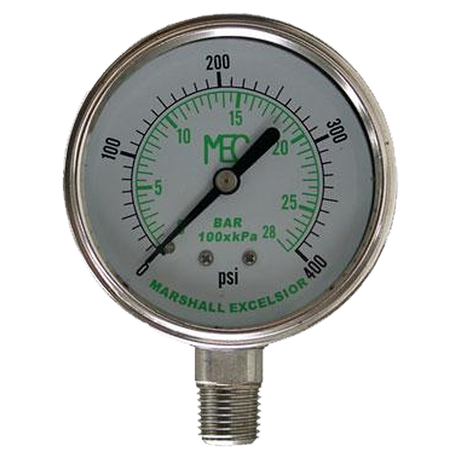 MEJ542 (Marshall Excelsior) Gauge-1/4Mpt Ss Btm Mt 2-1/2Liq 0-400Psi